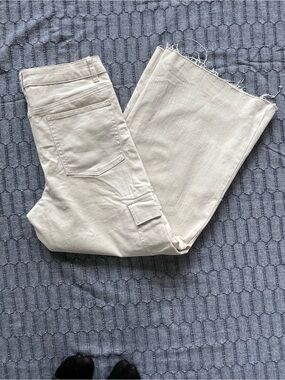 URB Girl’s Beige Cargo Wide-Leg Jeans
